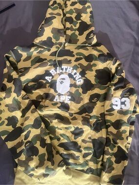 Bape Men’s Camo Hoodie in Green, Black, Brown